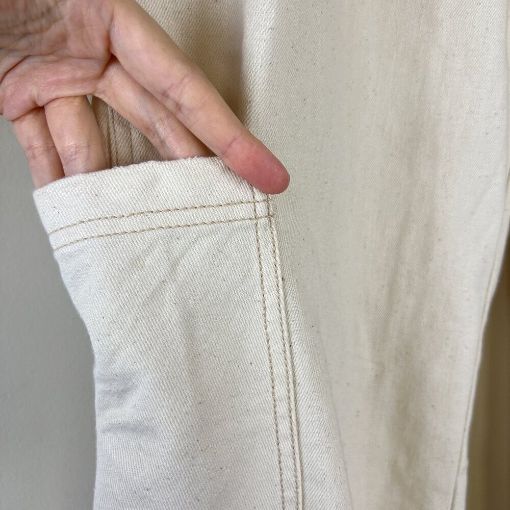 Aerie Cream Speckled Low & Slouchy Wide Leg Trouser Pants - Picture 3 of 7